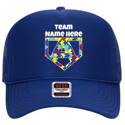 Autism Awareness Custom Personalize Superhero High Crown Mesh Back Trucker Hat