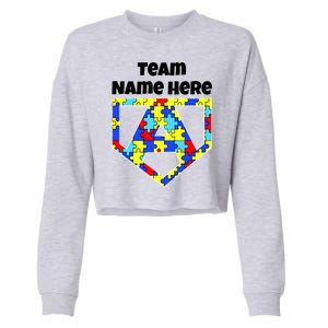 Autism Awareness Custom Personalize Superhero Cropped Pullover Crew