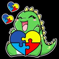 Autism Awareness Cute Dinosaur Puzzle Piece Cooling Performance Crew T-Shirt
