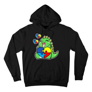 Autism Awareness Cute Dinosaur Puzzle Piece Hoodie