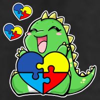 Autism Awareness Cute Dinosaur Puzzle Piece 11oz C Handle Ceramic Mug