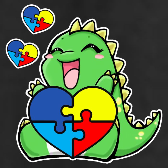 Autism Awareness Cute Dinosaur Puzzle Piece 11oz C Handle Ceramic Mug