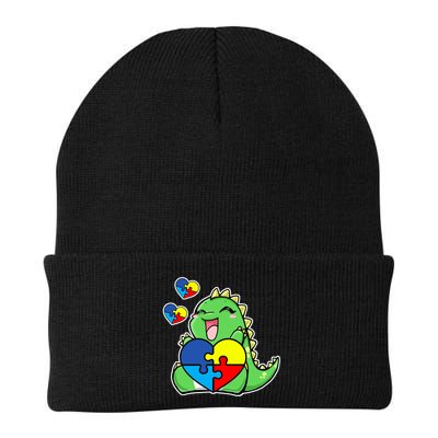 Autism Awareness Cute Dinosaur Puzzle Piece Beanie