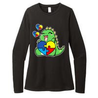 Autism Awareness Cute Dinosaur Puzzle Piece Womens CVC Long Sleeve Shirt