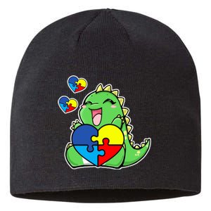 Autism Awareness Cute Dinosaur Puzzle Piece Sustainable Beanie