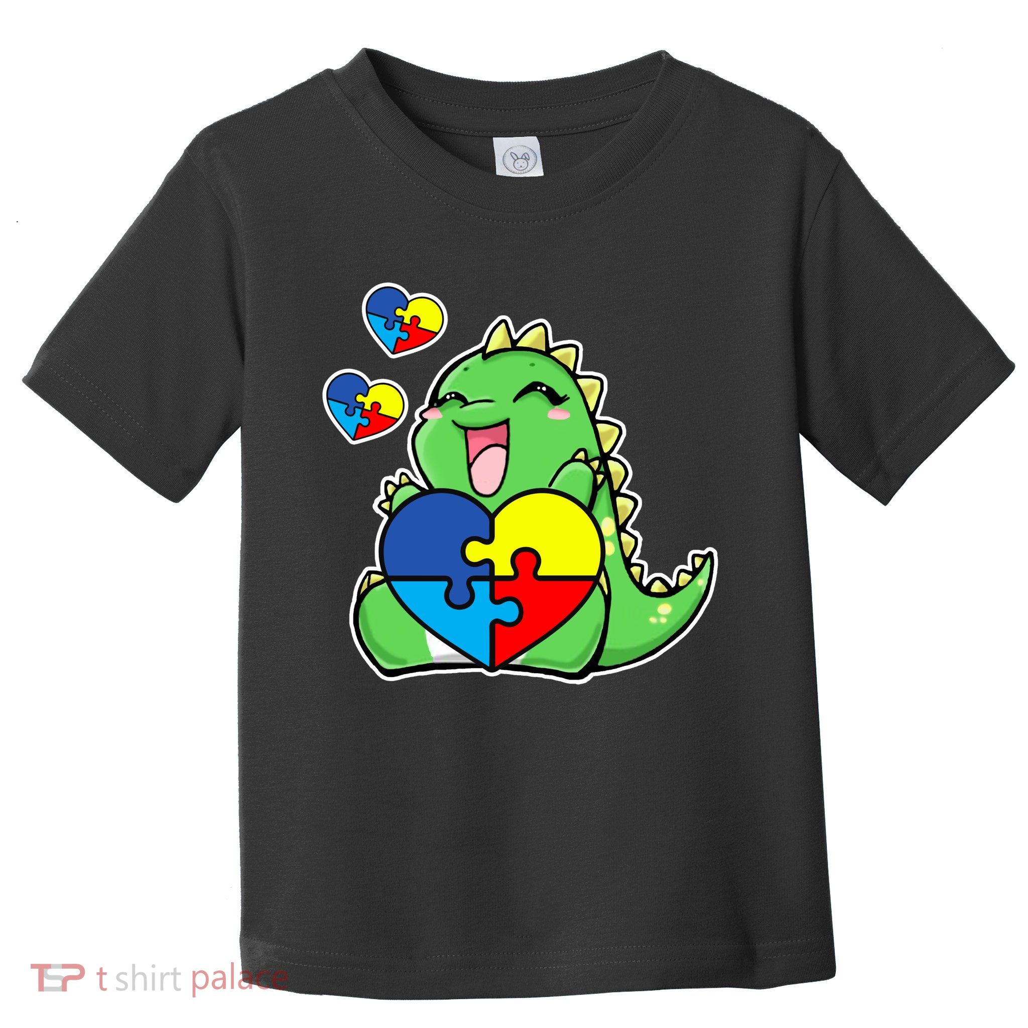 Autism Awareness Cute Dinosaur Puzzle Piece Toddler T-Shirt