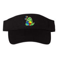 Autism Awareness Cute Dinosaur Puzzle Piece Valucap Bio-Washed Visor