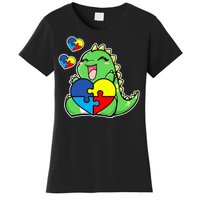 Autism Awareness Cute Dinosaur Puzzle Piece Women's T-Shirt