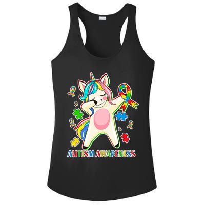 Autism Awareness Dabbing Unicorn Ladies PosiCharge Competitor Racerback Tank