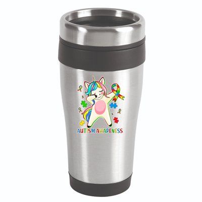 Autism Awareness Dabbing Unicorn 16oz Travel Tumbler
