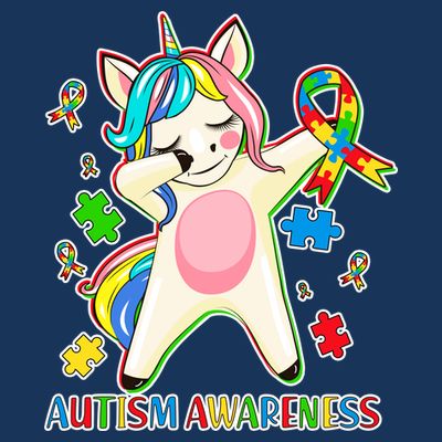 Autism Awareness Dabbing Unicorn T-Shirt
