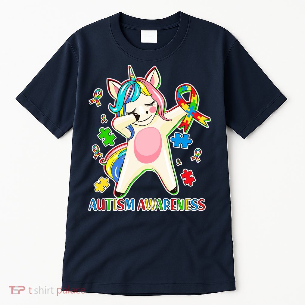 Autism Awareness Dabbing Unicorn Tall T-Shirt