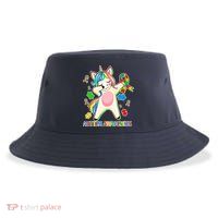 Autism Awareness Dabbing Unicorn Sustainable Bucket Hat