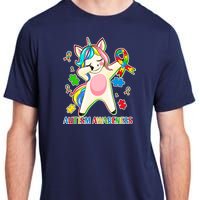 Autism Awareness Dabbing Unicorn Adult ChromaSoft Performance T-Shirt