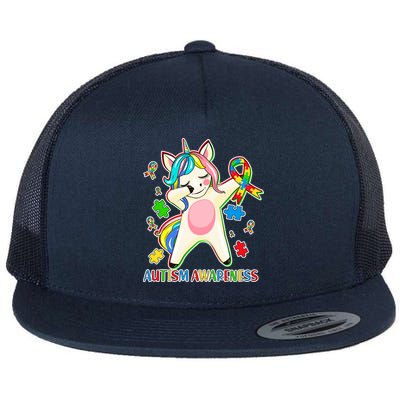 Autism Awareness Dabbing Unicorn Flatbill Hat