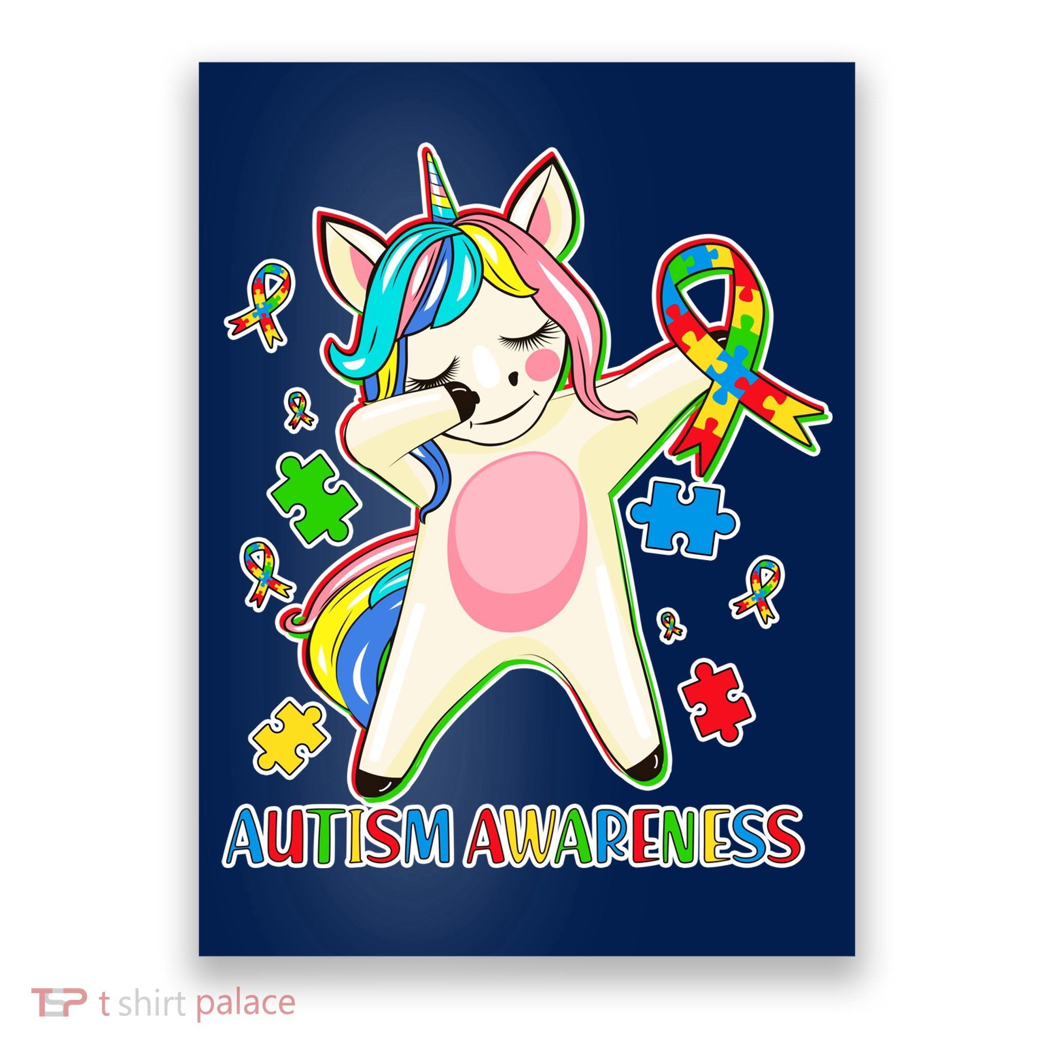 Autism Awareness Dabbing Unicorn Poster