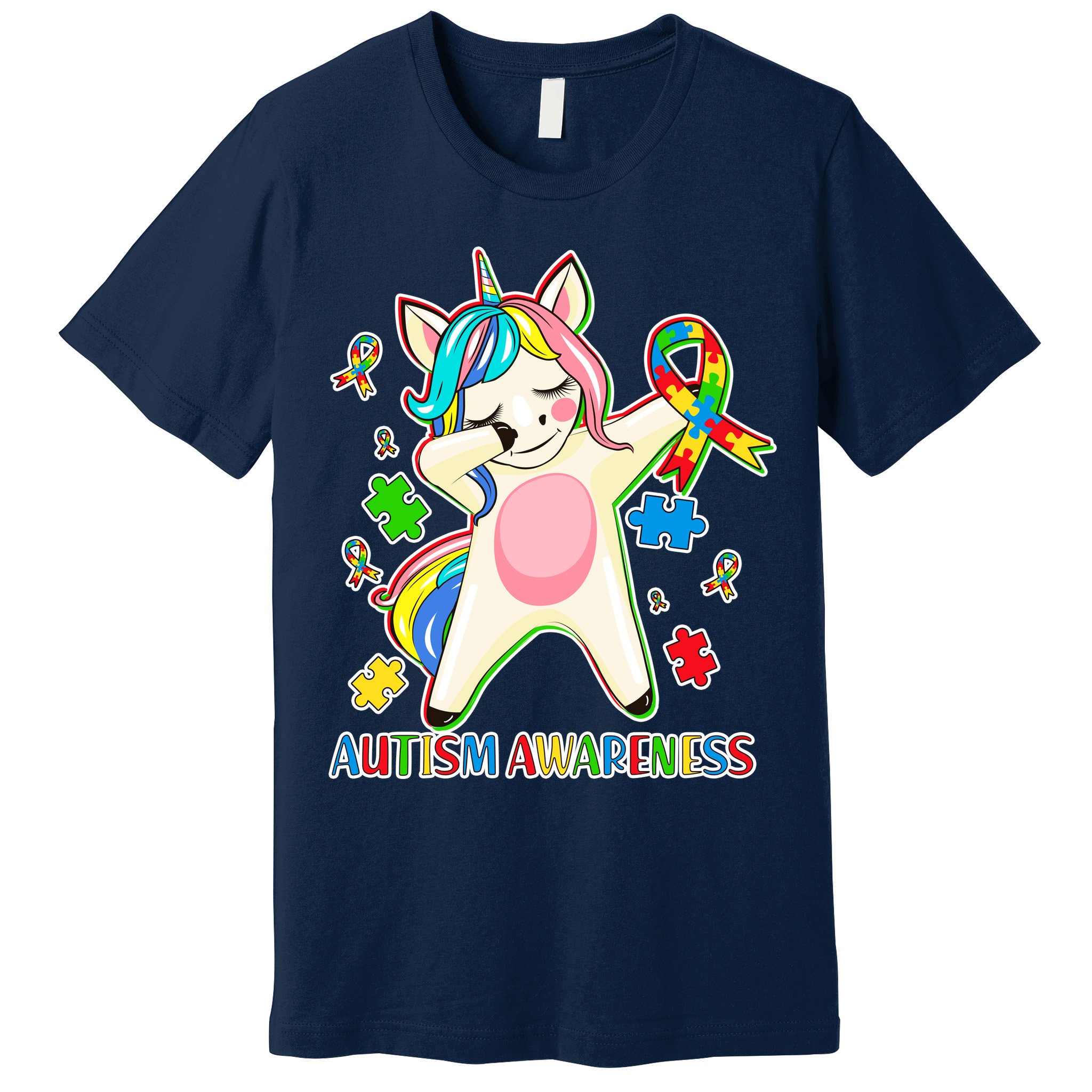Autism Awareness Dabbing Unicorn Premium T-Shirt