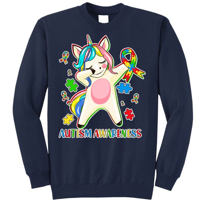 Autism Awareness Dabbing Unicorn Tall Sweatshirt