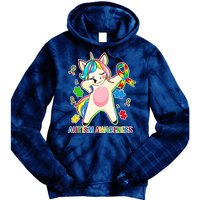 Autism Awareness Dabbing Unicorn Tie Dye Hoodie