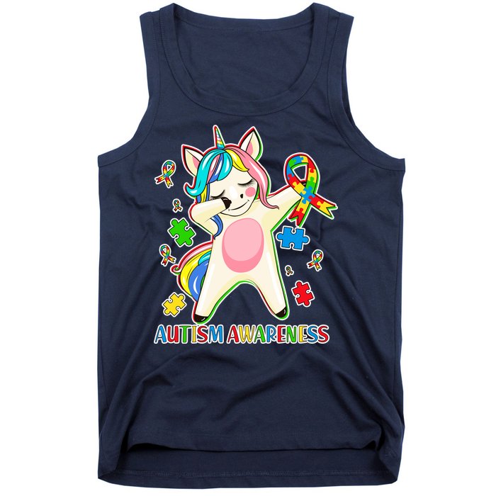 Autism Awareness Dabbing Unicorn Tank Top