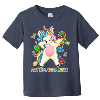 Autism Awareness Dabbing Unicorn Toddler T-Shirt