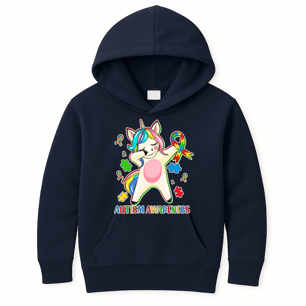 Autism Awareness Dabbing Unicorn Kids Hoodie