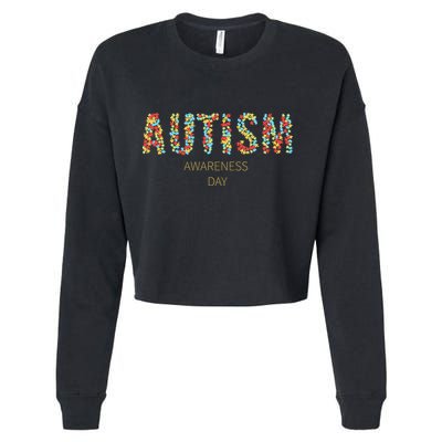 Autism Awareness Day Cropped Pullover Crew