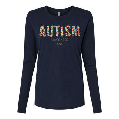 Autism Awareness Day Womens Cotton Relaxed Long Sleeve T-Shirt