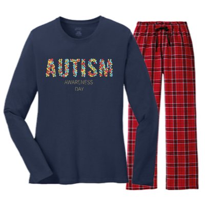 Autism Awareness Day Women's Long Sleeve Flannel Pajama Set 