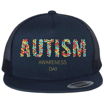 Autism Awareness Day Flat Bill Trucker Hat