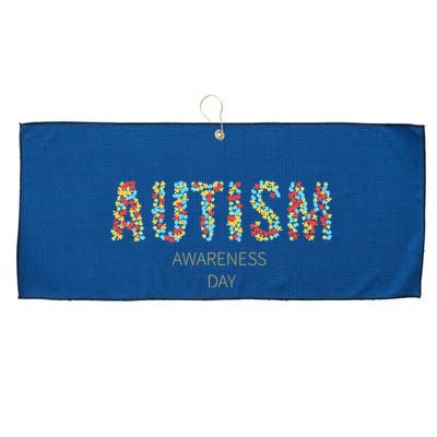 Autism Awareness Day Large Microfiber Waffle Golf Towel