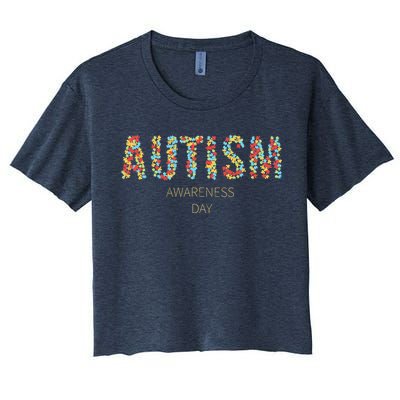 Autism Awareness Day Women's Crop Top Tee