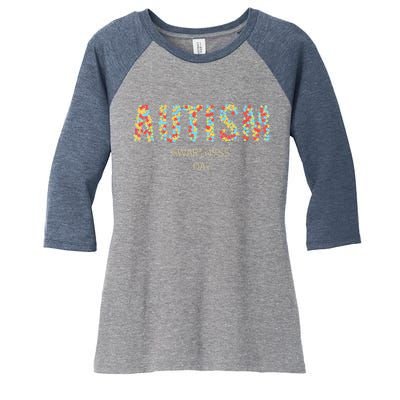 Autism Awareness Day Women's Tri-Blend 3/4-Sleeve Raglan Shirt