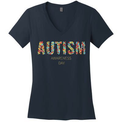 Autism Awareness Day Women's V-Neck T-Shirt