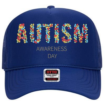 Autism Awareness Day High Crown Mesh Back Trucker Hat