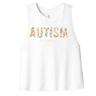 Autism Awareness Day Women's Racerback Cropped Tank