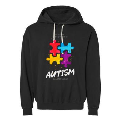 Autism Awareness Day Be Different Garment-Dyed Fleece Hoodie