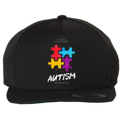 Autism Awareness Day Be Different Wool Snapback Cap