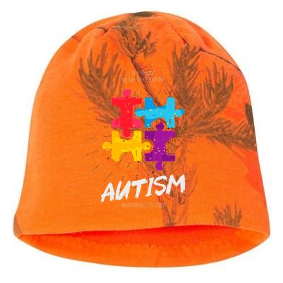 Autism Awareness Day Be Different Kati - Camo Knit Beanie