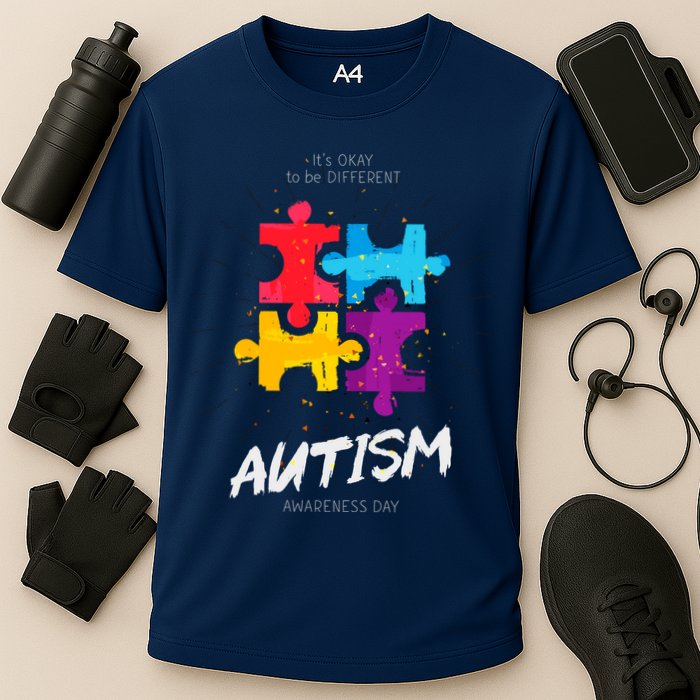 Autism Awareness Day Be Different Cooling Performance Crew T-Shirt