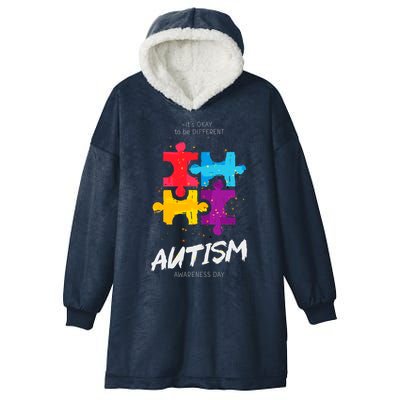 Autism Awareness Day Be Different Hooded Wearable Blanket