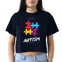 Autism Awareness Day Be Different Women's Crop Top Tee