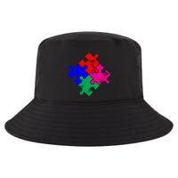 Autism Awareness Distressed Puzzle Pieces  Cool Comfort Performance Bucket Hat