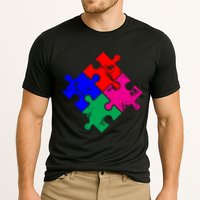 Autism Awareness Distressed Puzzle Pieces  Cooling Performance Crew T-Shirt