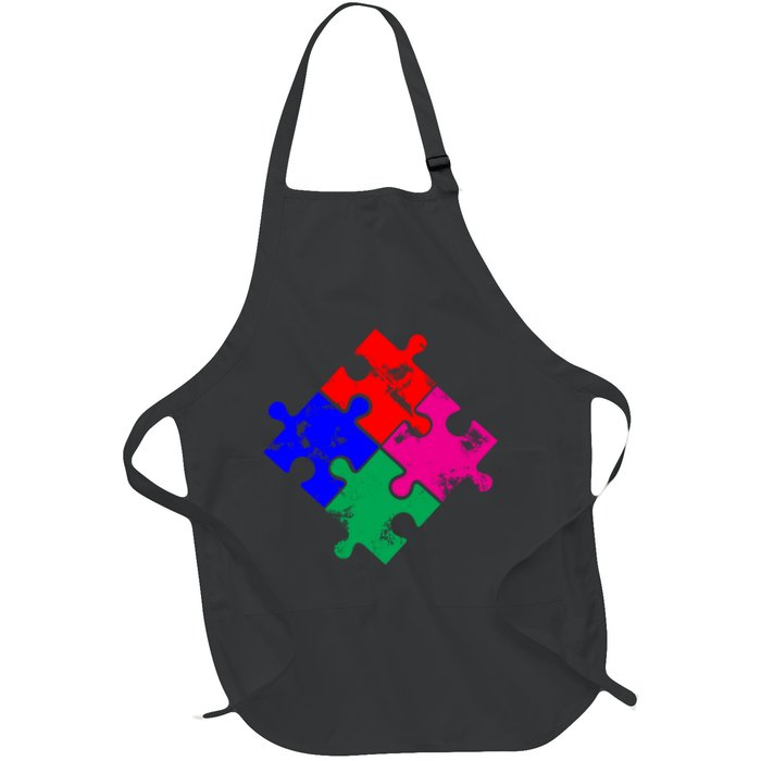 Autism Awareness Distressed Puzzle Pieces  Apron