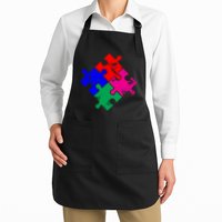 Autism Awareness Distressed Puzzle Pieces  Apron