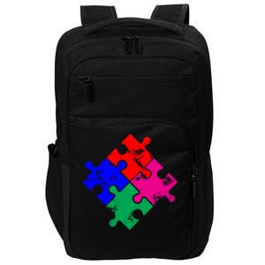 Autism Awareness Distressed Puzzle Pieces  Impact Tech Backpack