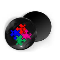 Autism Awareness Distressed Puzzle Pieces  Magnet