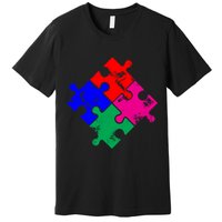 Autism Awareness Distressed Puzzle Pieces  Premium T-Shirt