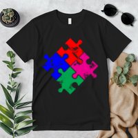 Autism Awareness Distressed Puzzle Pieces  Premium T-Shirt